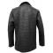 Barya Black Genuine Quilted Lambskin / Shearling Double Breasted Pea Coat U-19